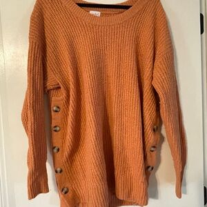 Ingrid & Isabel Apricot Button-Side Sweater